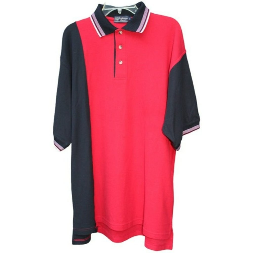 Black And Red Polo Shirt / Andrew Sport / Size: L